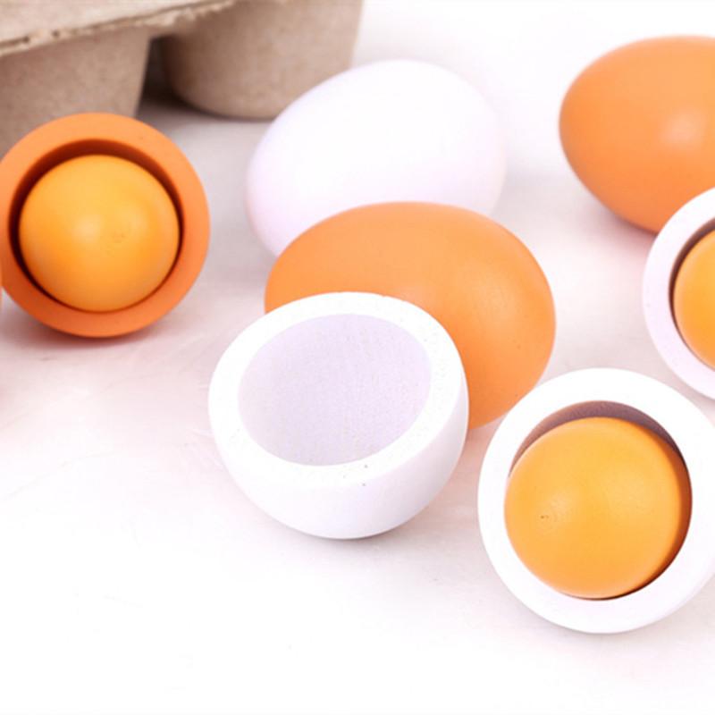 Baby Food Egg - Juego de huevos artificiales de madera