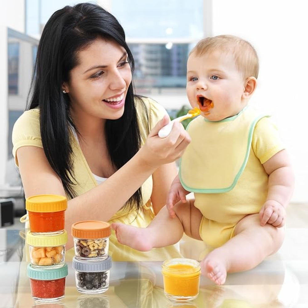 Baby Food Containers Glass - Juego de 6 Frascos de Vidrio