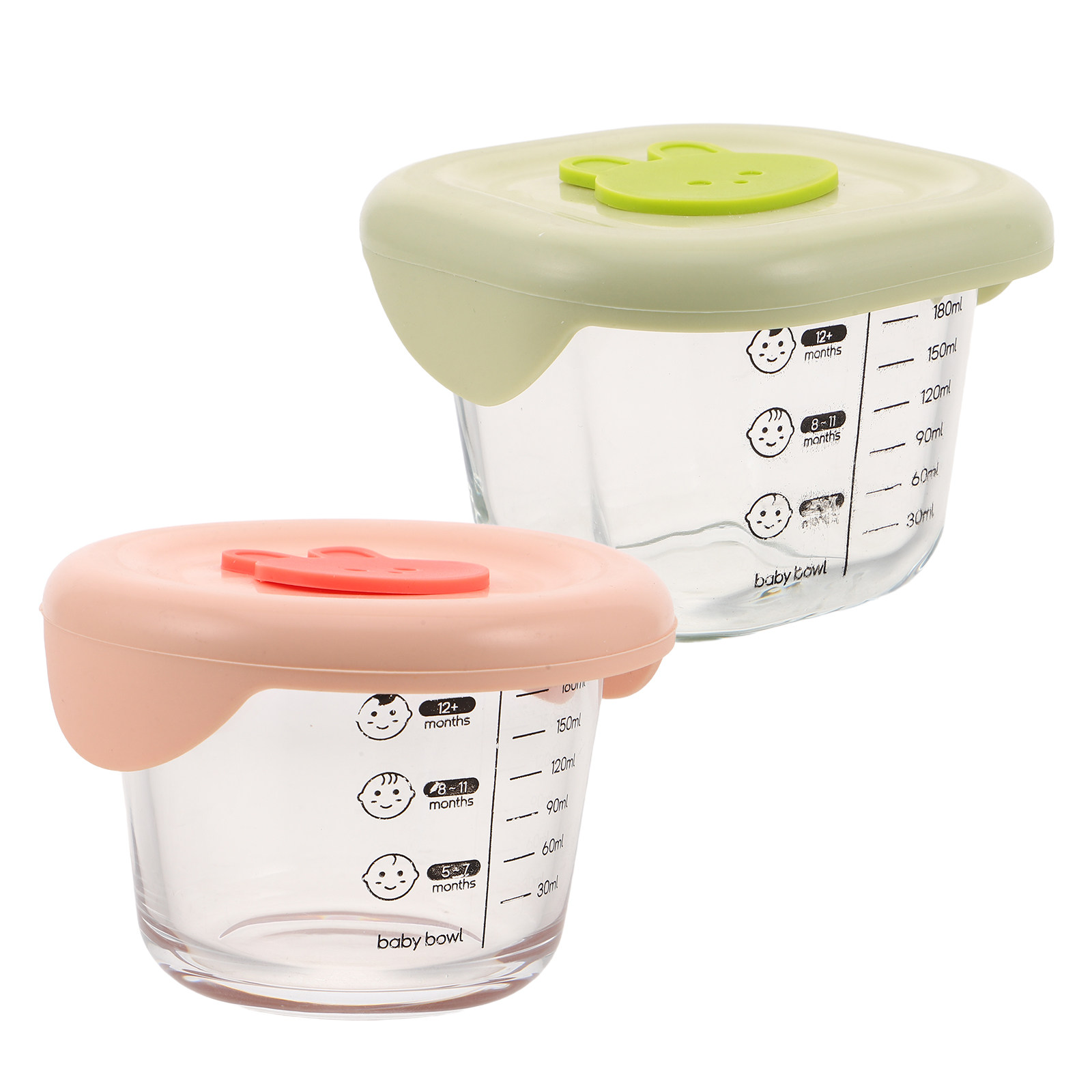 Baby Food Containers Glass - 2 Recipientes de Vidrio para Almacenamiento